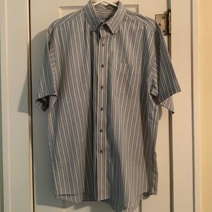L.L. Bean Men’s Striped Short Sleeve Cotton Button Down